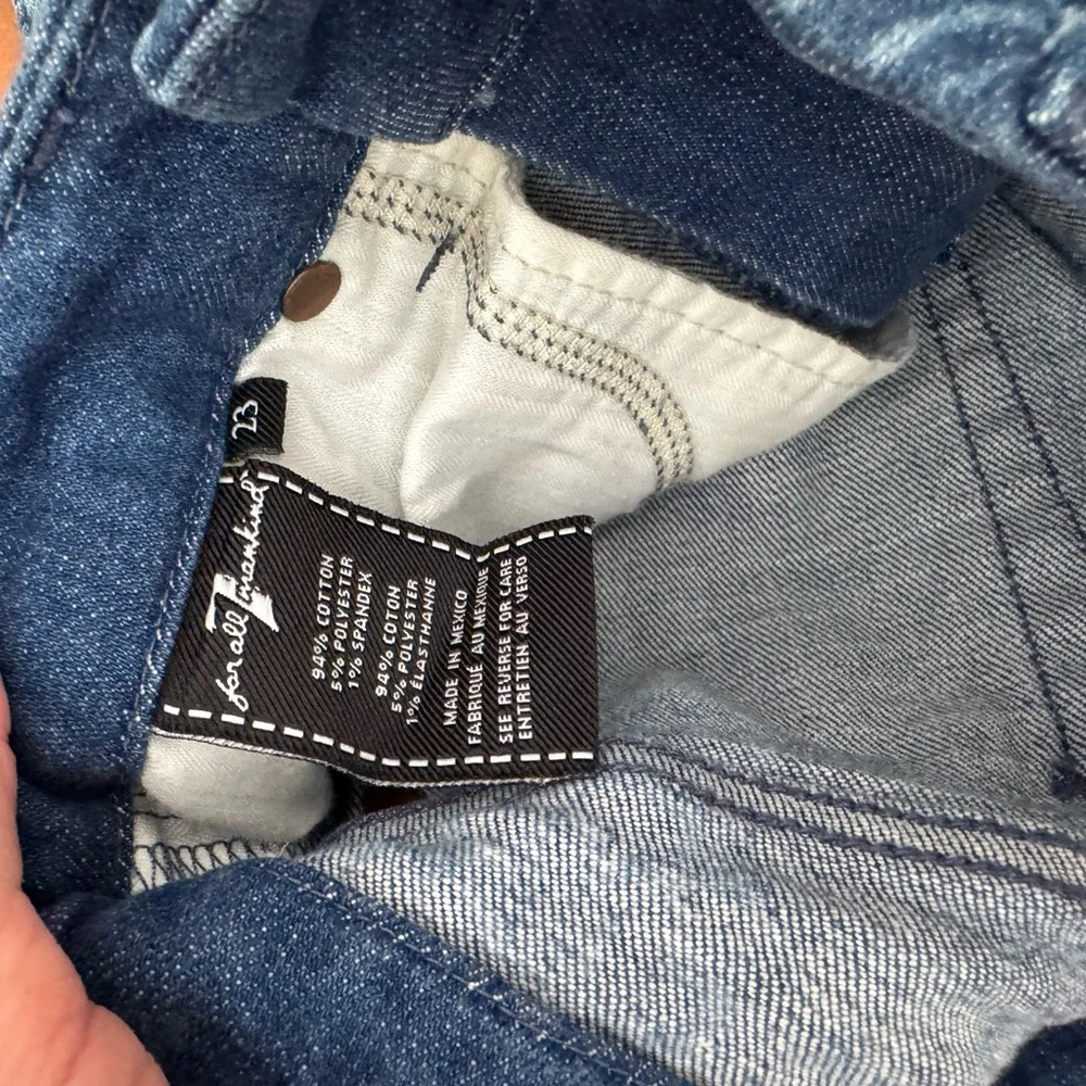 7 FOR ALL MANKIND | patterned skinny ankle jeans with raw hem - Picture 5 of 5